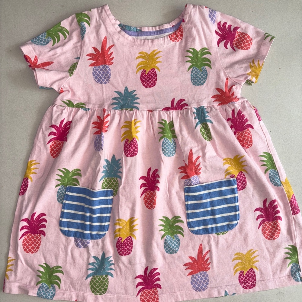 Mini Boden Pink Pineapple Print Dress